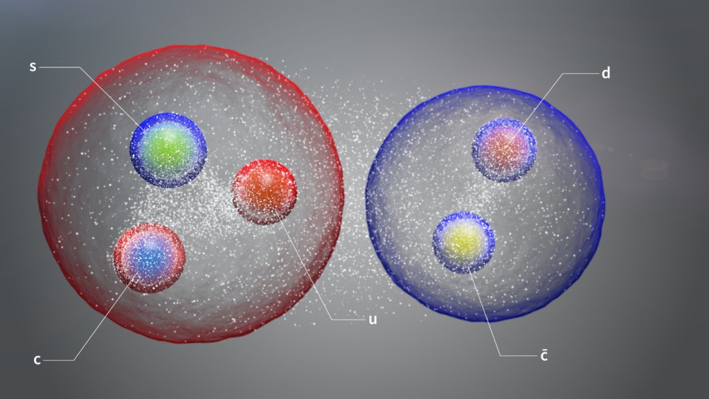 Découverte de tétraquark  et pentaquark avec un quark&nbsp;strange