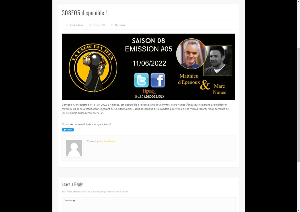La Radio des Jeux : S08E05 disponible&nbsp;!