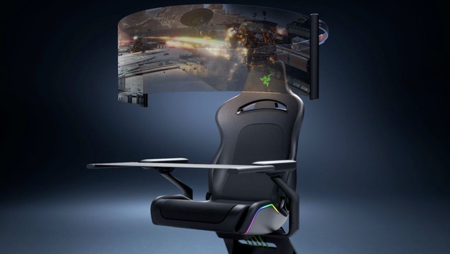 Projet Brooklyn : Razer rêve d&rsquo;un fauteuil gaming avec écran Oled rétractable (CES&nbsp;2021)