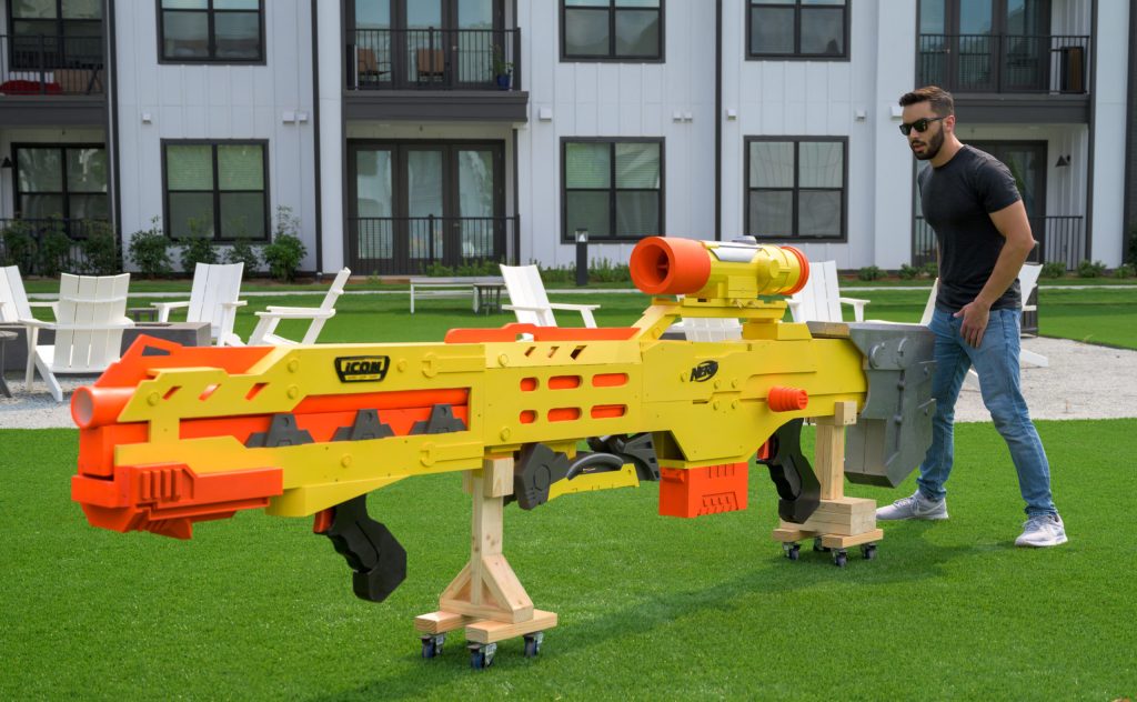 Giant Working NERF Gun Runs On Tiny&nbsp;Arduino