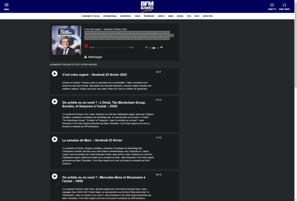 C&rsquo;est votre argent du Vendredi 25 février&nbsp;2022