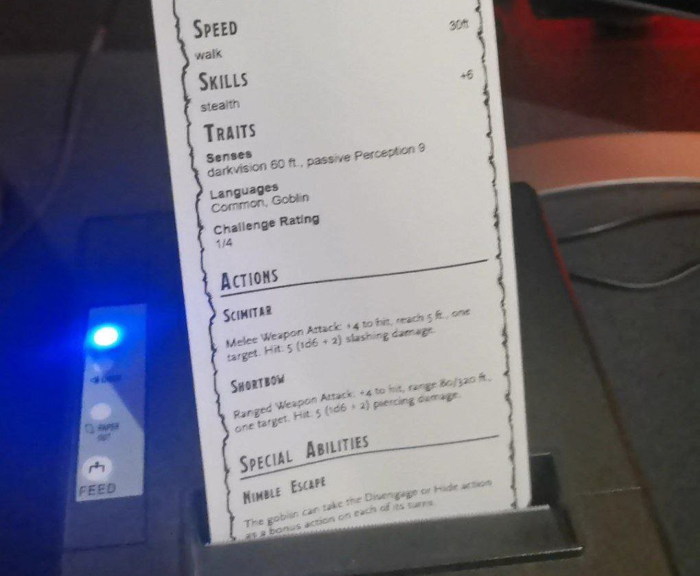 A Dungeon Master With A Thermal&nbsp;Printer