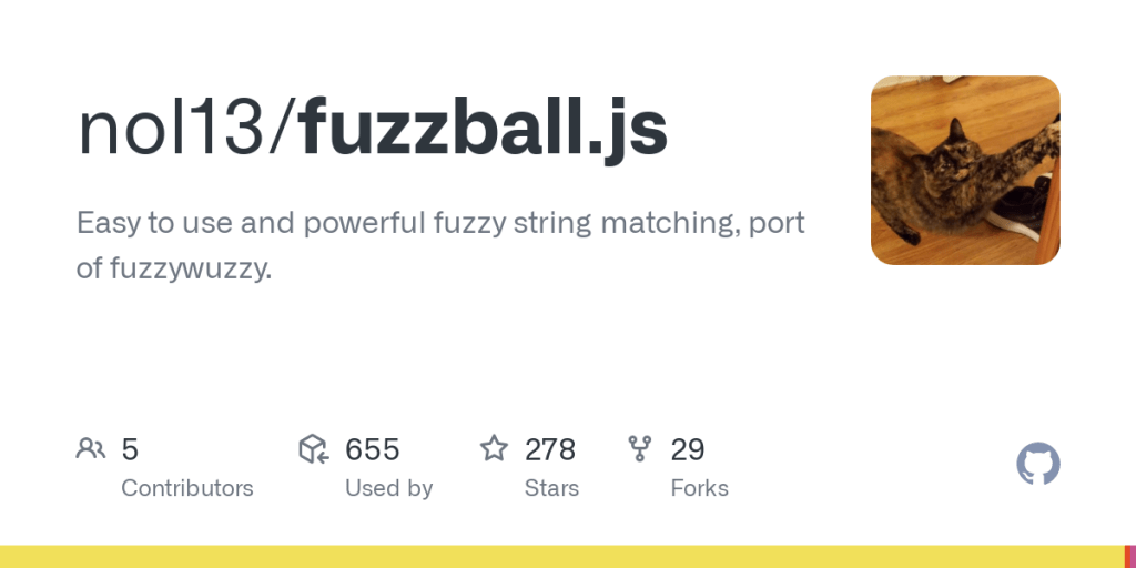 fuzzball.js: Easy to use and powerful fuzzy string matching, port of&nbsp;fuzzywuzzy.