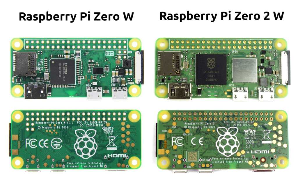 Raspberry Pi Zero 2 W and Zero W features&nbsp;comparison