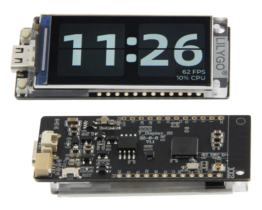 T-Display-S3 board offers ESP32-S3 WiSoC, 1.9-inch color LCD, and LiPo battery&nbsp;support