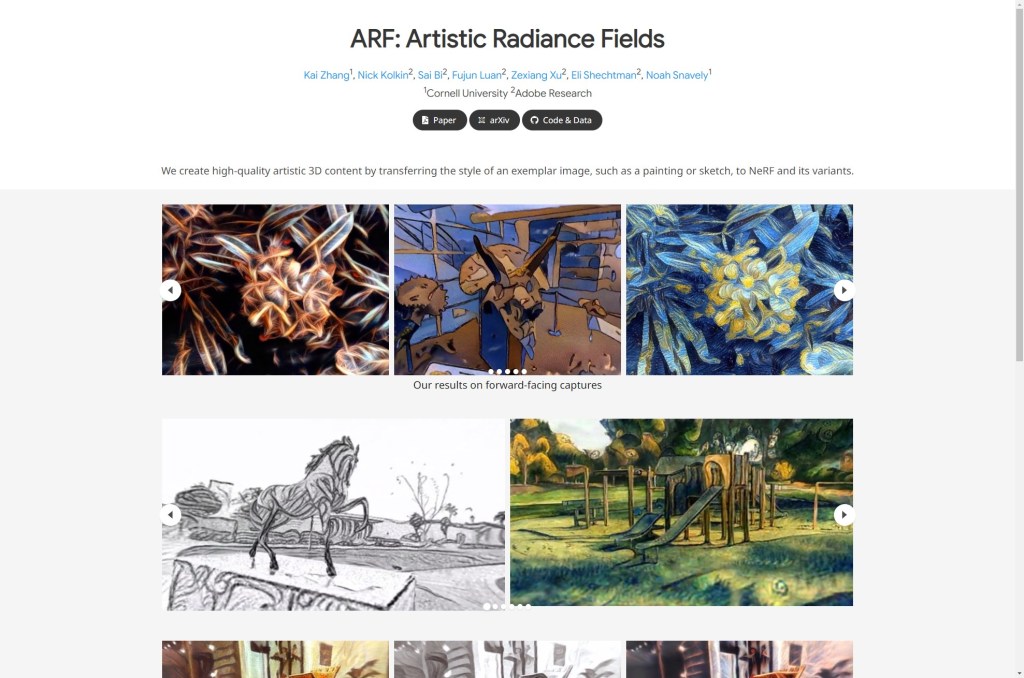 ARF: Artistic Radiance&nbsp;Fields