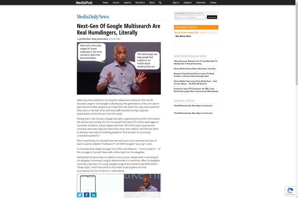 Google is developing new generations of its core search app that will enable people to annotate the real world &laquo;&nbsp;any way and anywhere&nbsp;&raquo;.