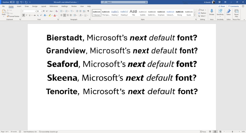 Microsoft is changing the default Office font and wants your help to pick a new&nbsp;one
