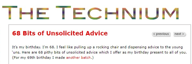 The Technium: 68 Bits of Unsolicited&nbsp;Advice