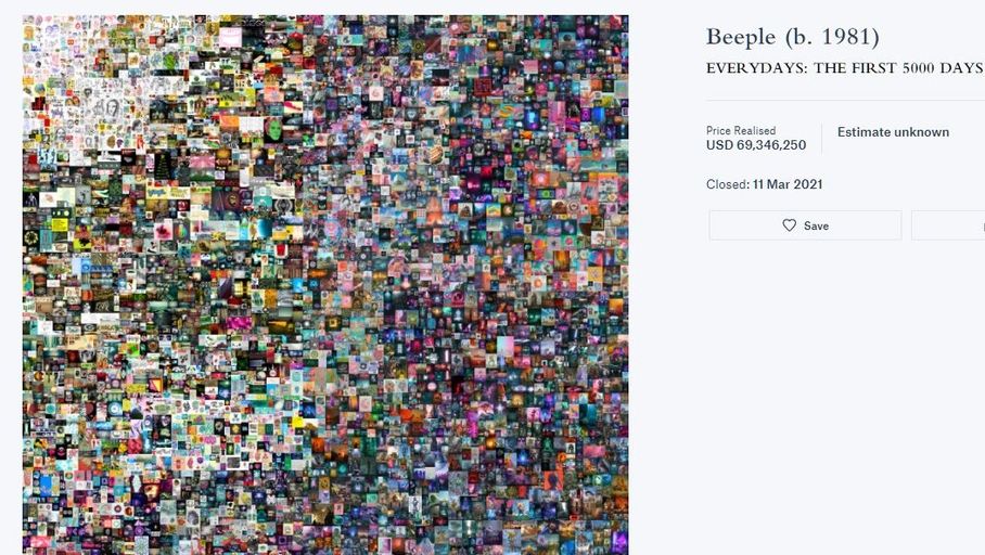 NFT : le jpeg le plus cher de l&rsquo;histoire vendu 69,3 millions de&nbsp;dollars