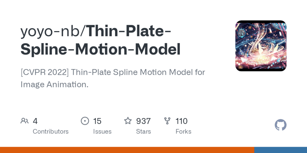 Thin-Plate-Spline-Motion-Model: [CVPR 2022] Thin-Plate Spline Motion Model for Image&nbsp;Animation.