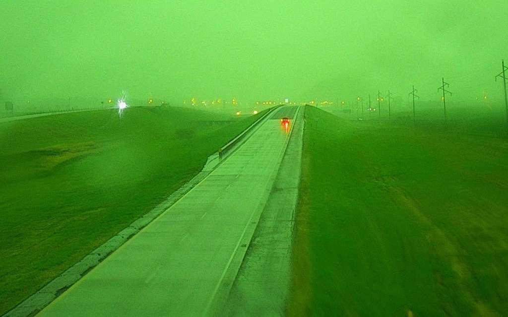 Le ciel est devenu vert mardi aux&nbsp;États-Unis