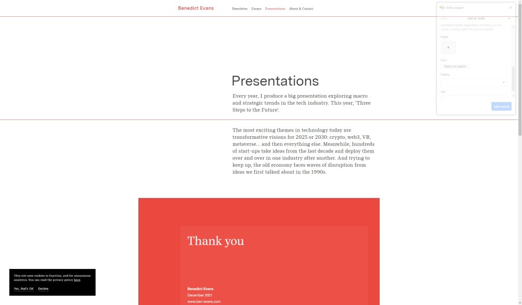 Benedict Evans Presentations