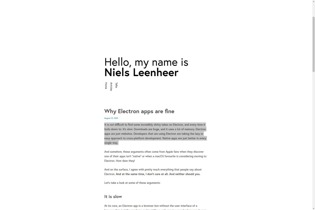 Why Electron apps are&nbsp;fine