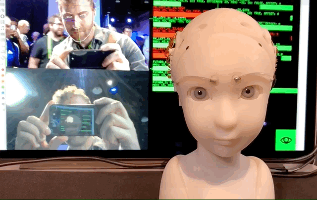 This robot maintains tender, unnerving eye&nbsp;contact