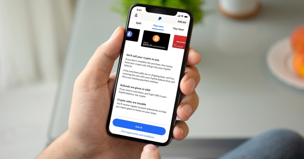 PayPal will let US users pay with Bitcoin, Ethereum and Litecoin starting&nbsp;today