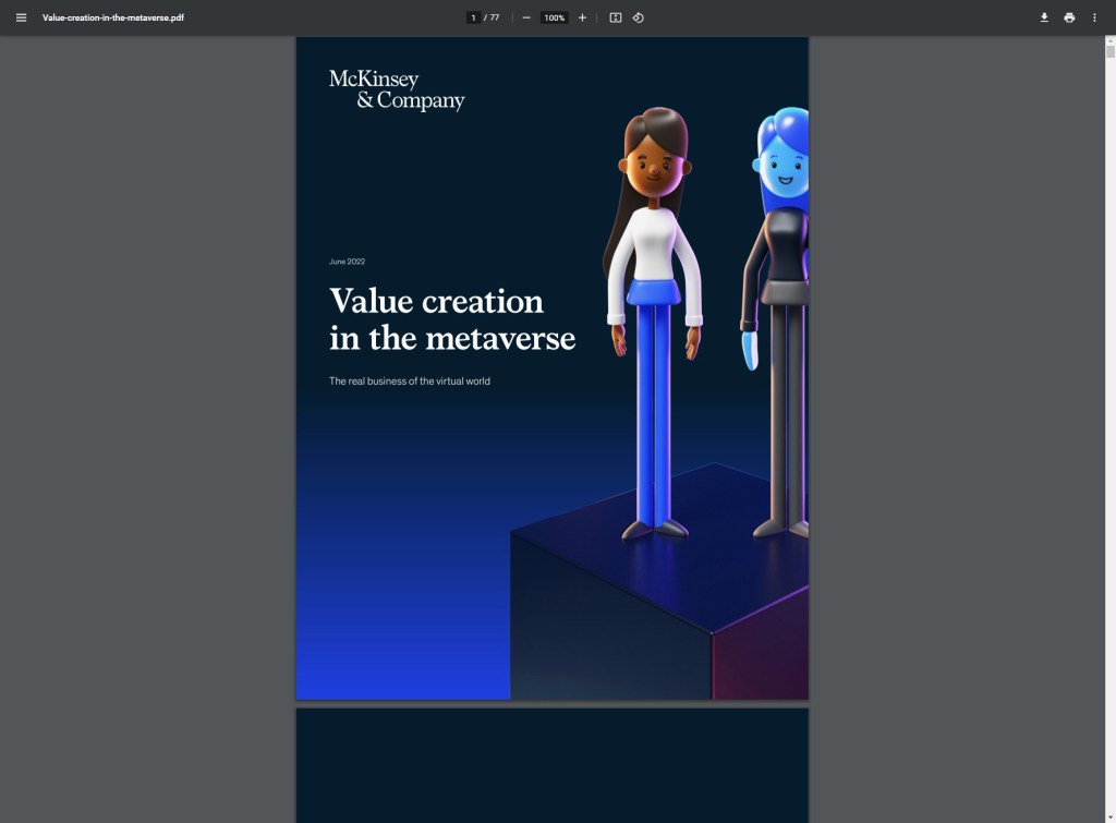 5000 milliards de dollars – c’est, selon un rapport de McKinsey, ce que pourrait générer le&nbsp;métavers.
