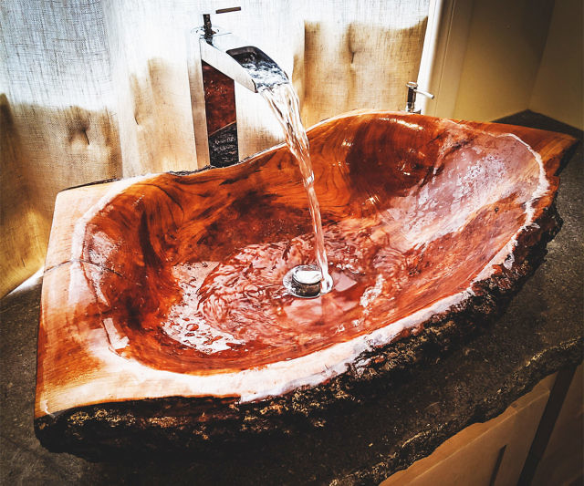 Wooden Log Bathroom&nbsp;Sink