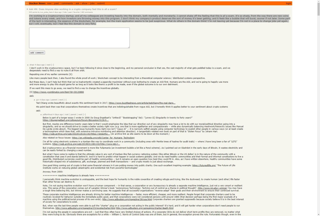 Does Anyone else working in a crypto company feel this is all a&nbsp;scam?