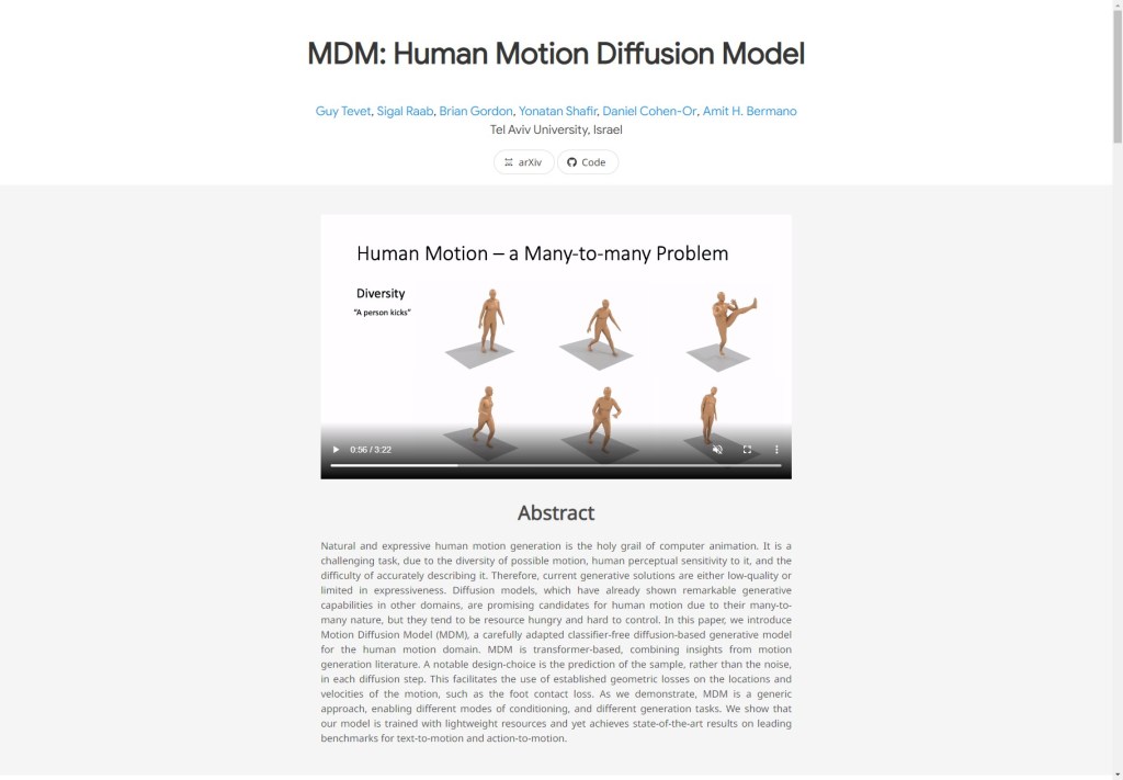 Human Motion Diffusion&nbsp;Model