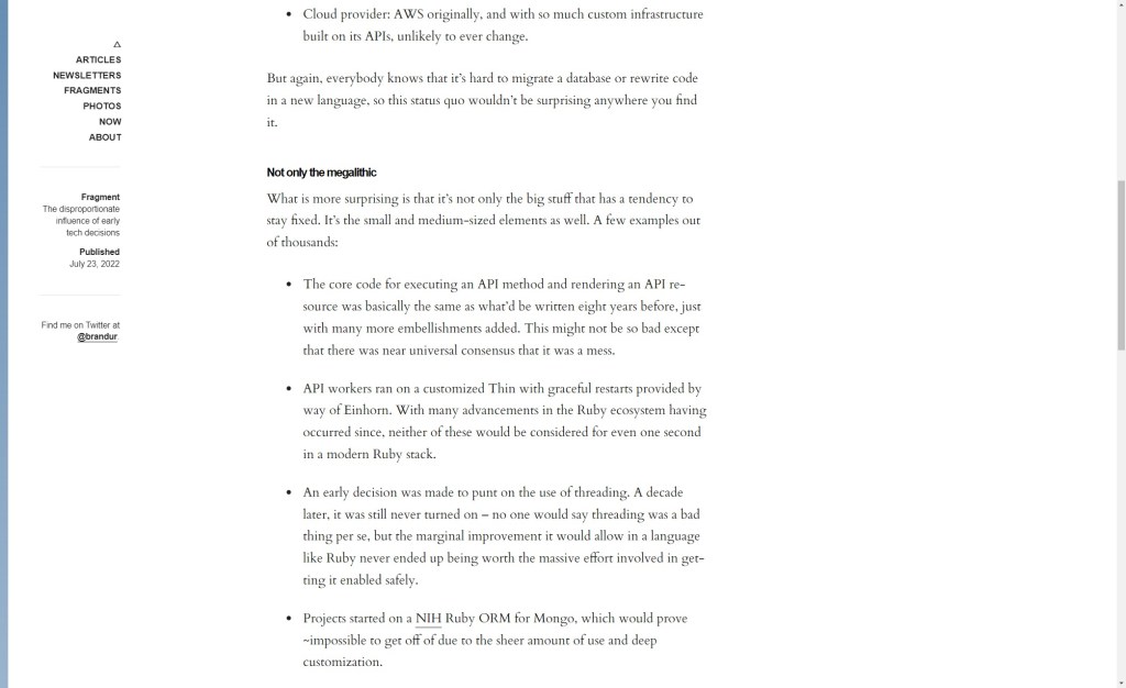 The disproportionate influence of early tech&nbsp;decisions