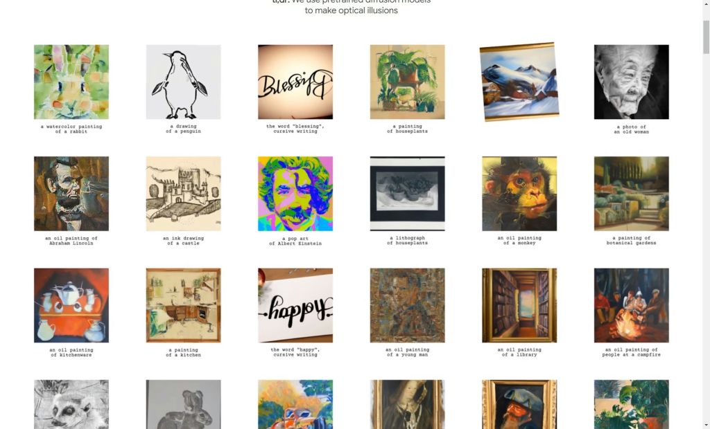 Utilisation de modÚles de diffusion pré-entraßnés pour créer des illusions optiques