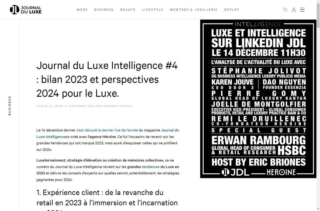 Bilan 2023 et perspectives 2024 pour le&nbsp;Luxe