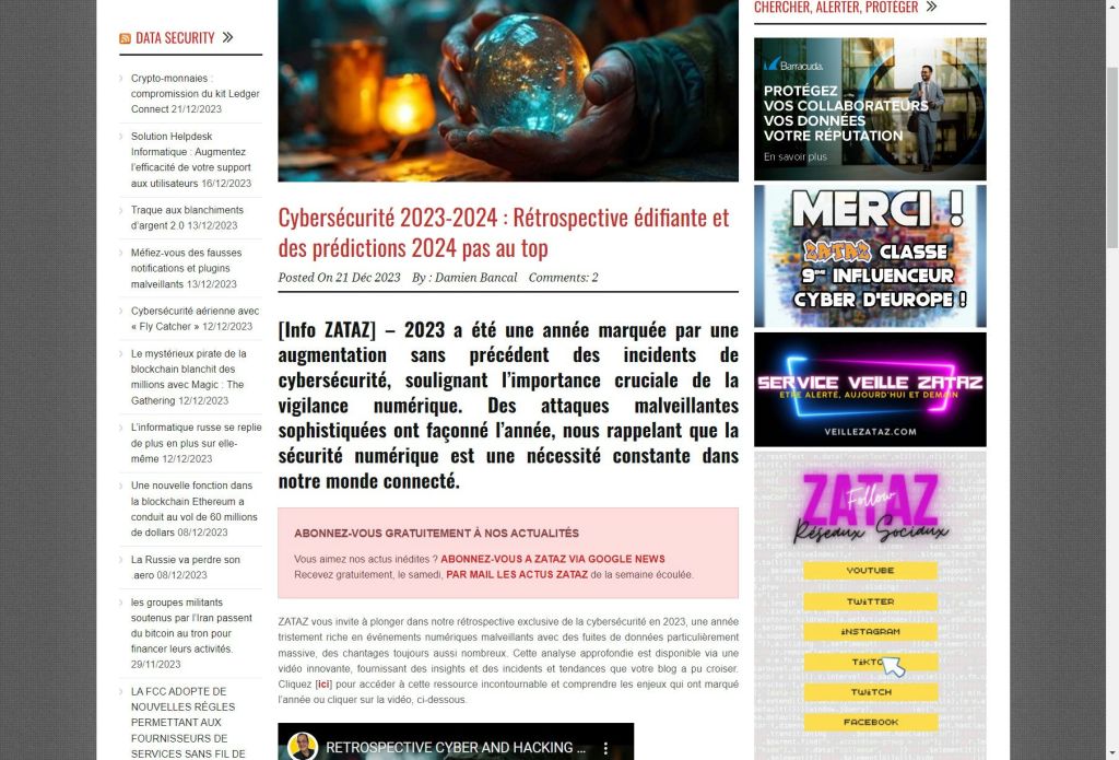 Rétrospective de la cybersécurité 2023 et perspectives pour&nbsp;2024