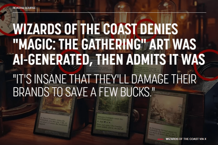 Wizards of the Coast admet avoir utilisĂ© de l’IA pour crĂ©er une image promotionnelle