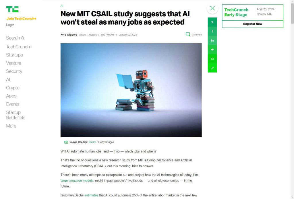 L’IA ne remplacera pas autant d’emplois que prévu, selon une étude du MIT CSAIL