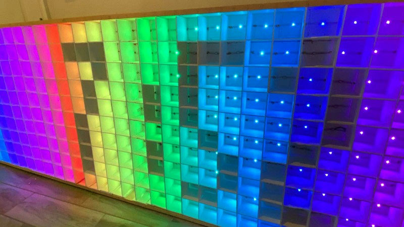 Giant LED Matrix Fills Blank Space In The Kitchen