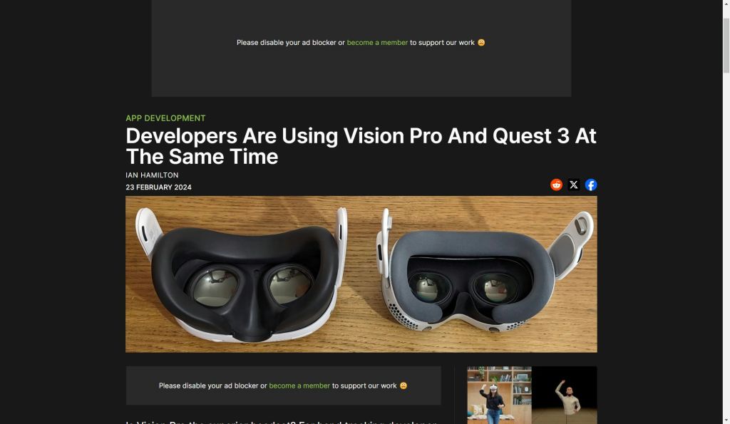 Developers Are Using Vision Pro & Quest 3 At The Same&nbsp;Time