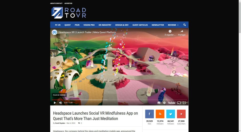 Headspace lance une application de réalité virtuelle sociale axée sur la pleine conscience sur&nbsp;Quest