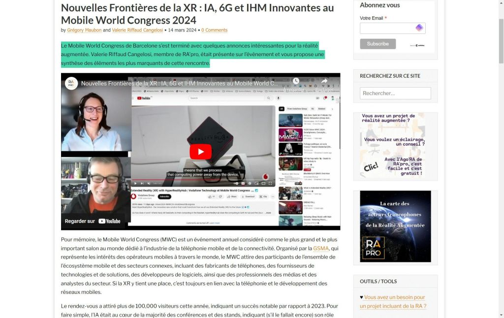 Les annonces de réalité augmentée au Mobile World&nbsp;Congress