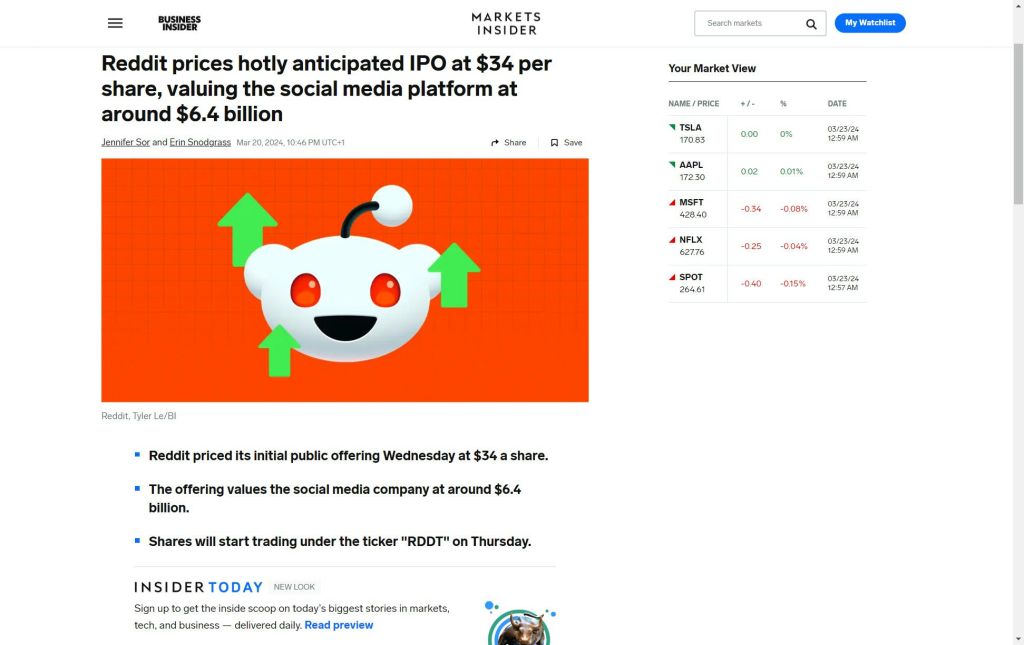 Reddit réalise son IPO tant&nbsp;attendue